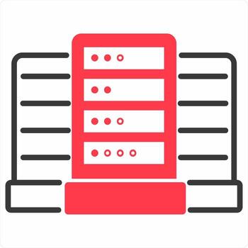 base de datos servidor icono concepto en rojo color icono vector