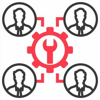 Development of Staff icon concept in red color icon vector