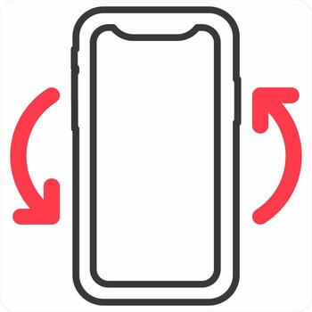 Device Rotation icon concept in red color icon vector