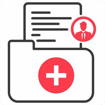 Documents concept in red color icon vector