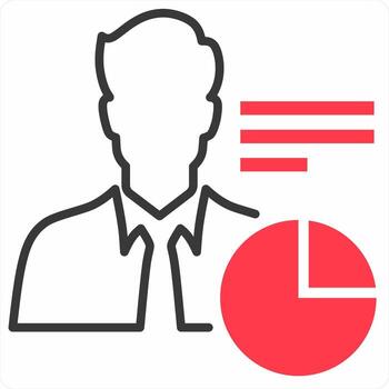 Employee Data icon concept in red color icon vector