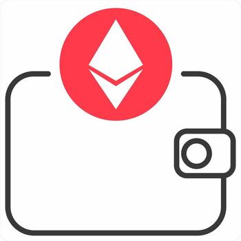 Ethereum Wallet icon concept in red color icon vector