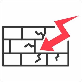 Firewall concept in red color icon vector