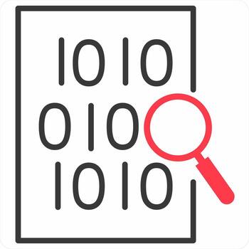 Find Data icon concept in red color icon vector