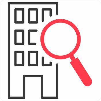 Find Local SEO icon concept in red color icon vector