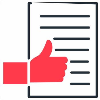 Liked Document icon concept in red color icon vector