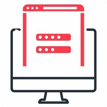 Log In icon concept in red color icon vector