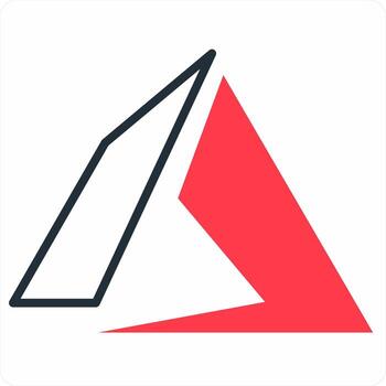 Microsoft Azure icon concept in red color icon vector