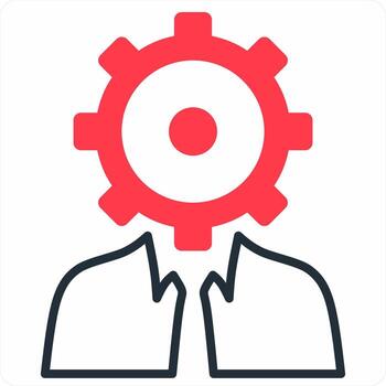 gerente icono concepto en rojo color icono vector