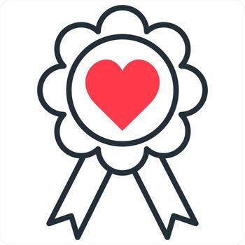 Loyality icon concept in red color icon vector