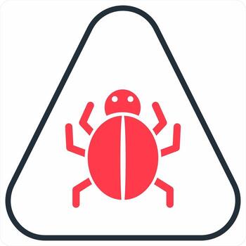 Malware icon concept in red color icon vector