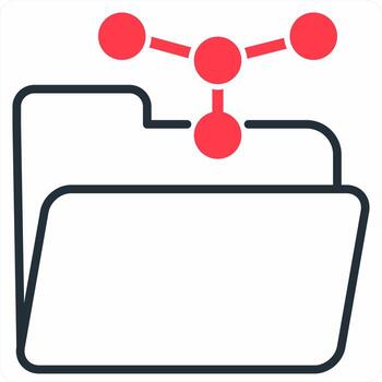 Share Folder icon concept in red color icon vector