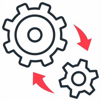 operaciones icono concepto en rojo color icono vector