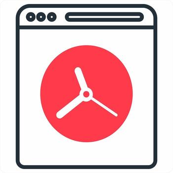 página carga hora icono concepto en rojo color icono vector