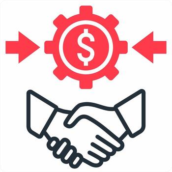 P2P Lending icon concept in red color icon vector