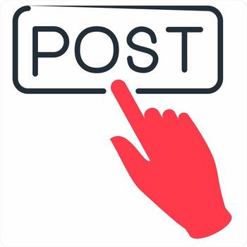 Post icon concept in red color icon vector