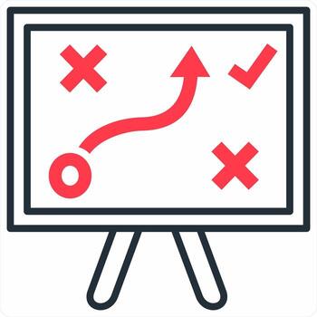 problema solución icono concepto en rojo color icono vector