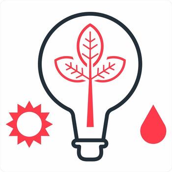 poder fuentes icono concepto en rojo color icono vector