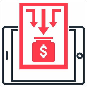 Project Image icon concept in red color icon vector