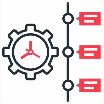 Project Timeline icon concept in red color icon vector