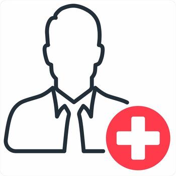 Add User icon concept in red color icon vector