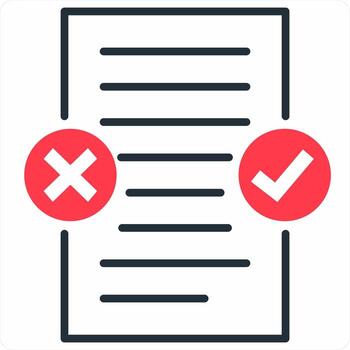 Proofreading icon concept in red color icon vector