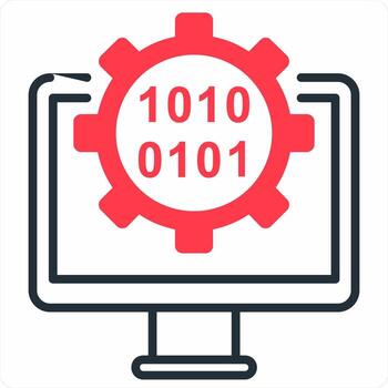 Software Development icon concept in red color icon vector