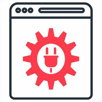 Socket icon concept in red color icon vector