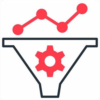 SEO Conversion Rate icon concept in red color icon vector