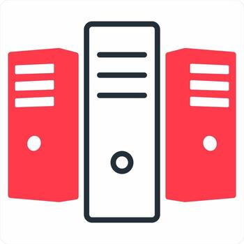 Server Provisioning icon concept in red color icon vector