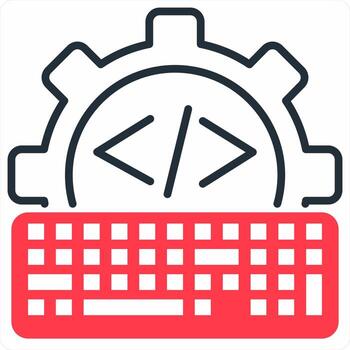 Software Development concept in red color icon vector