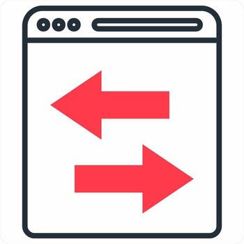 Synchronize icon concept in red color icon vector