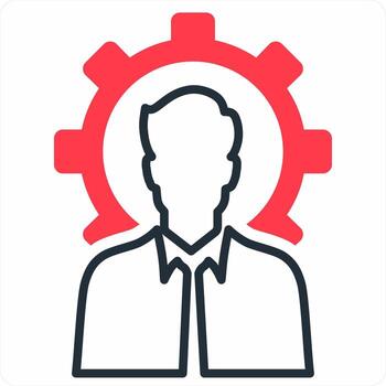 Technical Expert icon concept in red color icon vector