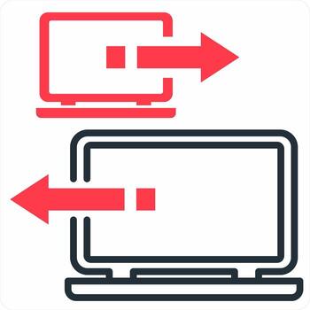 System Sharing icon concept in red color icon vector
