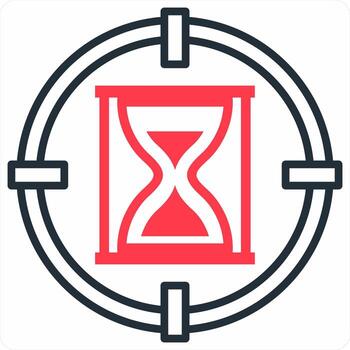 Time Limit icon concept in red color icon vector