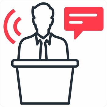 Transcript icon concept in red color icon vector