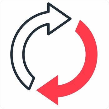 Update icon concept in red color icon vector