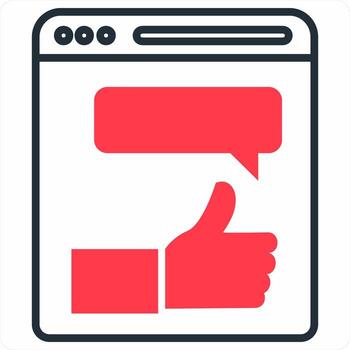 Web feedback icon concept in red color icon vector