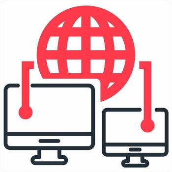 web hospedaje icono concepto en rojo color icono vector