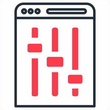 web ajuste icono concepto en rojo color icono vector