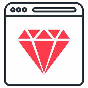 Website Reputation icon concept in red color icon vector