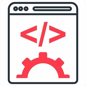 Website Development icon in red color icon vector