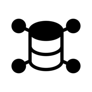 Illustration of Network Database Line Icon vector