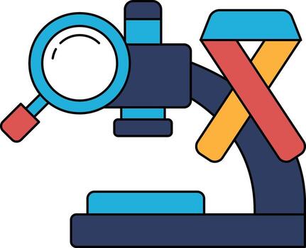 un microscopio con un aumentador vaso en eso vector