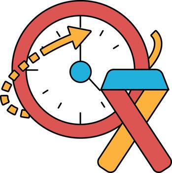 A clock with the hands at the numbers 3 and 9 vector