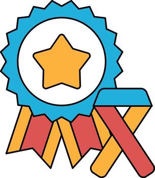 A white ribbon with a star on it and a ribbon with a ribbon on it vector