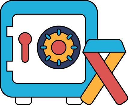 un negro y blanco imagen de un seguro con un ojo de cerradura y un candado vector