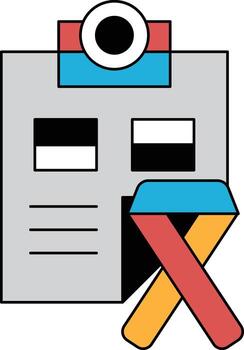 A clipboard with a white background and a black circle in the middle vector