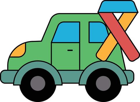 A car with a ribbon on the back vector