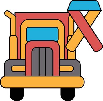 A truck with a ribbon on it vector